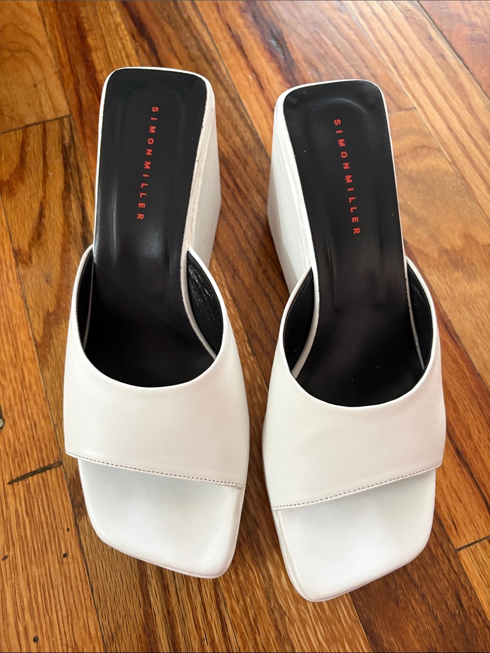 Simon Miller Level Wedge Slides White 36 - Picture 3 of 10